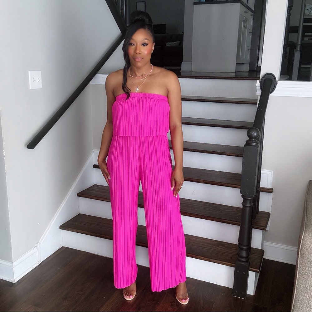 Pink tube jumpsuit